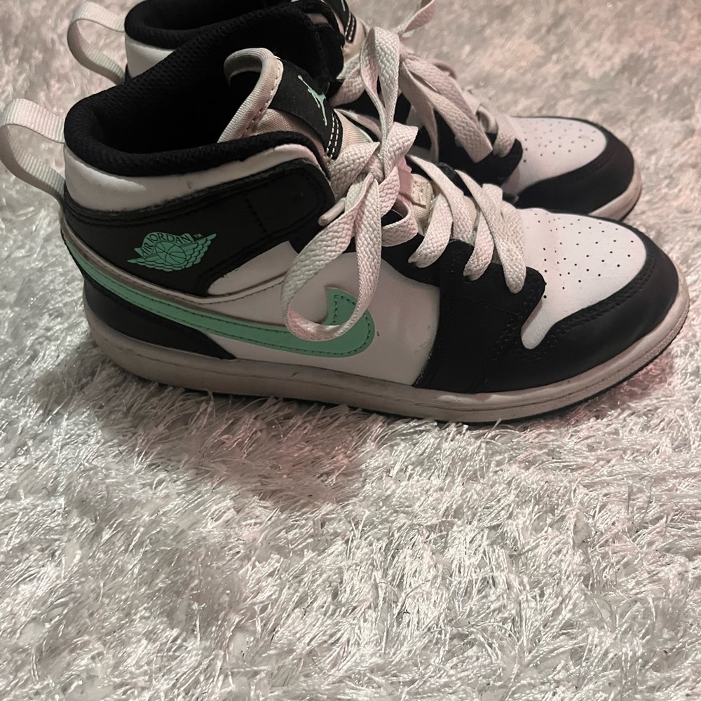 Kids Black and White Jordan 1 Sneakers